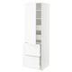 A white SEKTION kitchen cabinet with a smooth, modern design, featuring a tall door and adjustable shelves.
