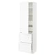 White SEKTION kitchen cabinet with drawers and shelves.