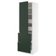 Ikea SEKTION green cabinet with drawers and shelves.