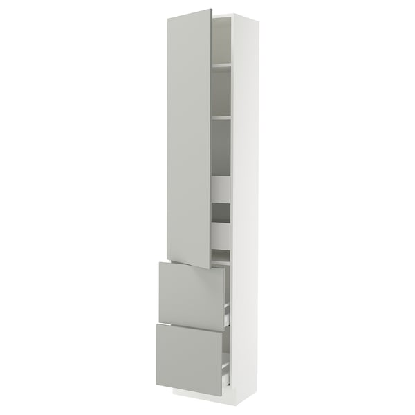 SEKTION kitchen cabinet in light grey with sleek design, featuring one door and two drawers.