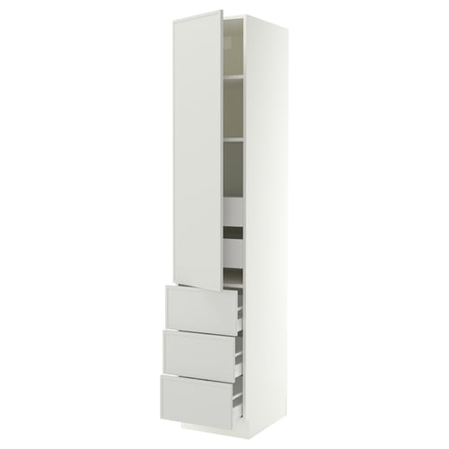 SEKTION / MAXIMERA High cab w door/3 fronts/5 drawers, white/Aspudden light gray, 18x24x90 "