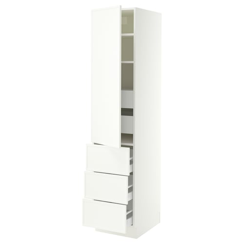 SEKTION / MAXIMERA High cab w door/3 fronts/5 drawers, white/Aspudden matt white, 18x24x80 "