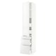 White SEKTION kitchen cabinet with glossy drawer fronts and adjustable shelves.
