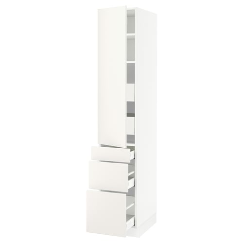 SEKTION white kitchen cabinet, modern design, containing shelves & drawers.