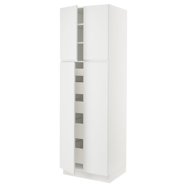 White SEKTION kitchen cabinet, matte, rectangular, four doors, modern design.