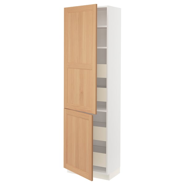 SEKTION kitchen cabinet: oak, white, tall, modern design.