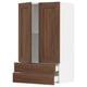 SEKTION kitchen cabinet with walnut doors, featuring drawers, verge hinges, and adjustable shelves.