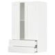 White SEKTION kitchen cabinet with swedish design, featuring drawers and shelves.