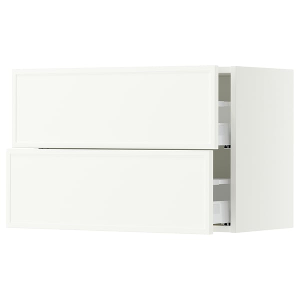 SEKTION / MAXIMERA Wall cabinet with 2 drawers, white/Aspudden matt white, 30x15x20 "