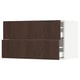 SEKTION kitchen cabinet set with dark brown drawers, smooth wooden fronts.