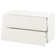 A white SEKTION kitchen cabinet with two drawers. Its sleek, modern, and smooth, minimalistic design.