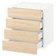 White SEKTION kitchen cabinet with four light wood drawers.