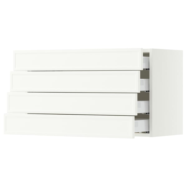 SEKTION / MAXIMERA Wall cabinet with 4 drawers, white/Aspudden matt white, 36x15x20 "