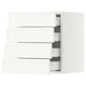 SEKTION / MAXIMERA Wall cabinet with 4 drawers, white/Aspudden matt white, 18x15x20 "