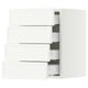 SEKTION / MAXIMERA Wall cabinet with 4 drawers, white/Aspudden matt white, 15x15x20 "