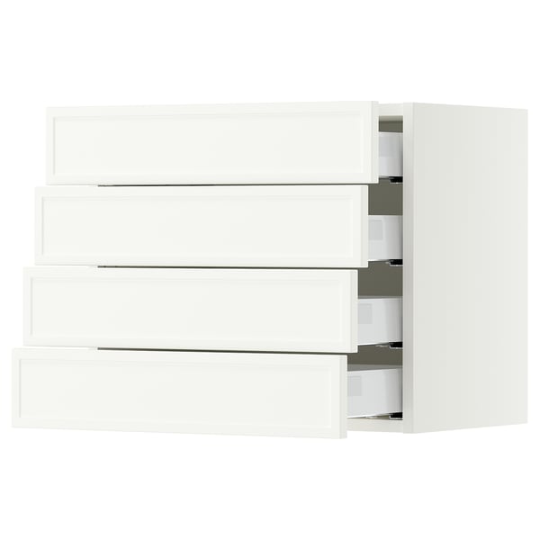 SEKTION / MAXIMERA Wall cabinet with 4 drawers, white/Aspudden matt white, 24x15x20 "