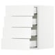 SEKTION white kitchen cabinets: modern minimalist design with sleek, smooth drawer fronts, and integrated runners.