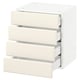 SEKTION white kitchen drawer unit, off-white, 4 drawers, full-extend, modern design.