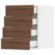 SEKTION kitchen cabinets: walnut-brown, wood, rectangular, four drawers, modern design.