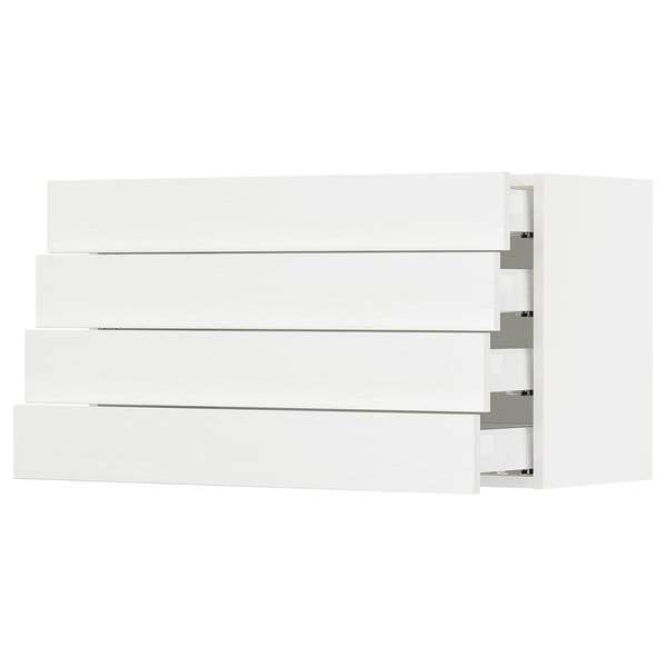 SEKTION kitchen cabinets. White foil drawers, sleek design.