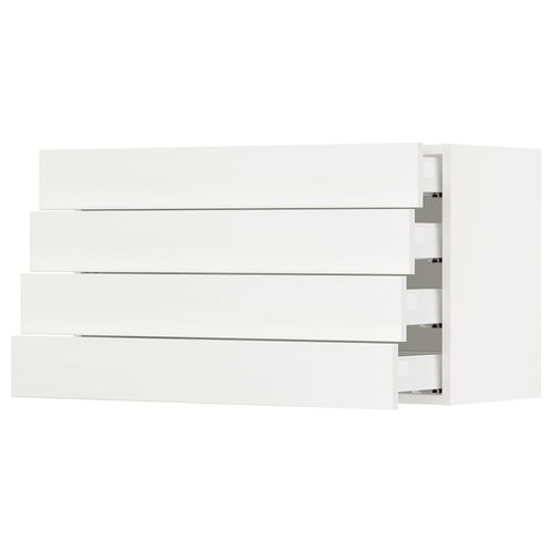 SEKTION kitchen cabinets. White foil drawers, sleek design.