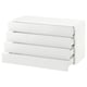 A white SEKTION kitchen cabinet with four glossy, full-extension drawers in a rectangular shape.