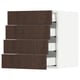 SEKTION kitchen with four dark brown drawers, oak veneer, solid wood edges.