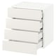 A white SEKTION kitchen cabinet with four smooth-running drawers. The modern design includes full-extension drawers for easy access.