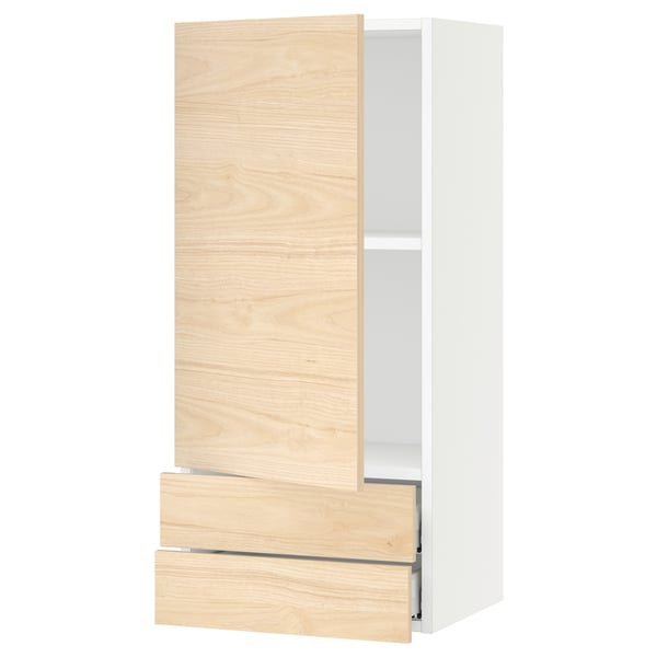 Light wood cabinet with pull-out drawers and single shelf.
