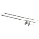 Two metallic silver SEKTION support brackets, steel-made, designed for under-countertop installation, featuring slotted holes for secure attachment.