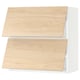 An ikea SEKTION wall cabinet in white with light ash wood panels. It has two equal sections with flat tops.