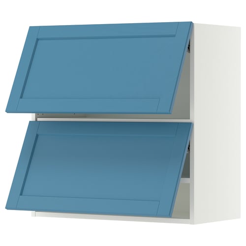 SEKTION Wall cabinet horizontal w 2 doors, white/Lerhyttan blue, 30x15x30 "