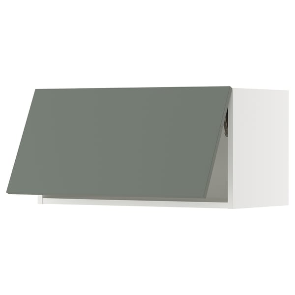 SEKTION kitchen unit in grey-green, sleek and modern design with flat surfaces and minimalist handles.