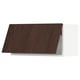 Dark brown wooden kitchen cabinet with sleek design and solid wood edging. Rectangular shape with modern finish.