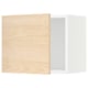 A light wooden kitchen cabinet with a white frame, featuring a modern and natural design.
