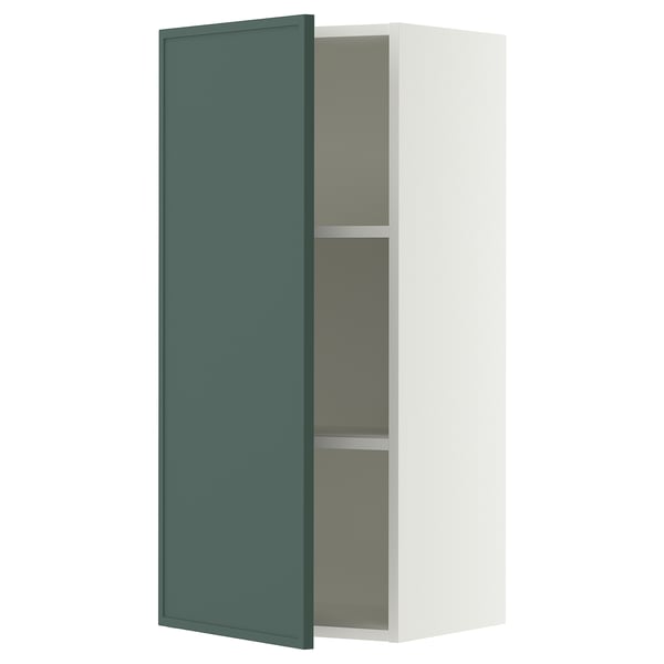 SEKTION Wall cabinet, white/Aspudden dark gray-green, 18x15x40 "