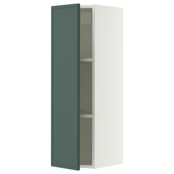 SEKTION Wall cabinet, white/Aspudden dark gray-green, 12x15x40 "