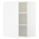 A white SEKTION kitchen wall cabinet with a door and two adjustable shelves inside.