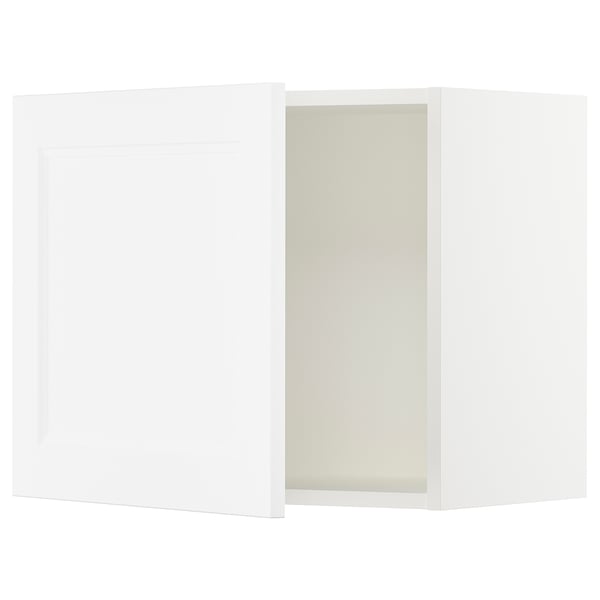 SEKTION white kitchen cabinet, modern style, rectangular shape, closed design, with snap-on hinges.