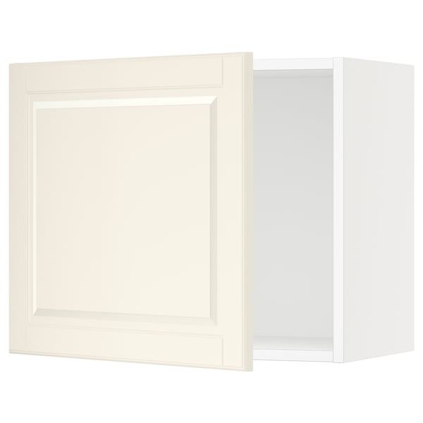 SEKTION kitchen cabinet in off-white with bevelled edges; rectangular, wooden, wall-mounted; soft-close hinge.