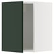 A green kitchen cabinet door from the SEKTION system by IKEA. Its rectangular with a modern, smooth finish.
