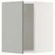 A modern light grey kitchen cabinet door from the SEKTION system, featuring a sleek, rectangular design with snap-on hinges.