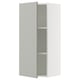 Ikea SEKTION light grey kitchen cabinet with adjustable shelves, modern clean design.