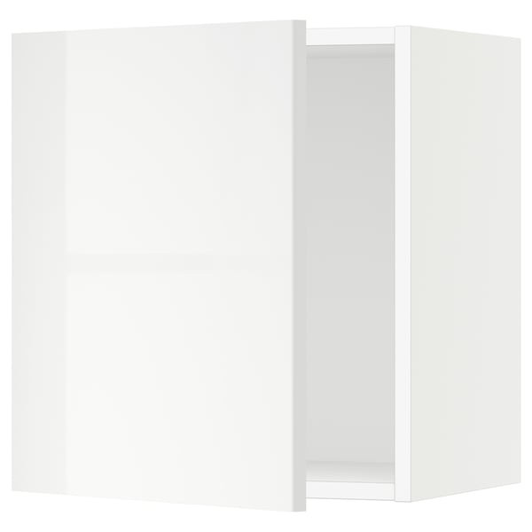 White SEKTION kitchen cabinet, glossy, rectangular, high quality, with modern design.