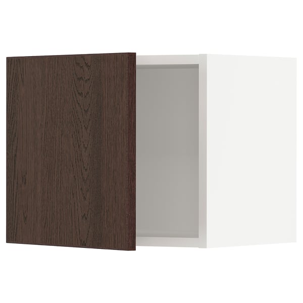 SEKTION kitchen cabinet, dark brown wood, square shape, minimalist design.