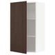 SEKTION kitchen cabinet, dark brown wood, white interior, rectangular, two shelves.