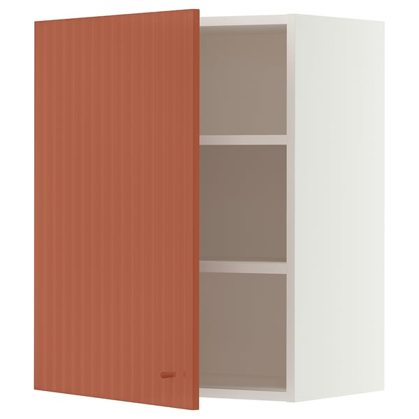SEKTION Wall cabinet, white/Terrsjö red-brown wave pattern, 24x15x30 "