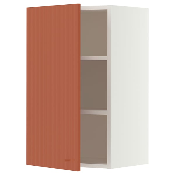 SEKTION Wall cabinet, white/Terrsjö red-brown wave pattern, 18x15x30 "