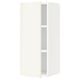 A sleek, white SEKTION wall cabinet with a modern design, featuring two adjustable shelves and smooth, closed doors.