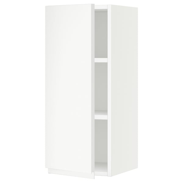 White ikea SEKTION wall cabinet, sleek minimalist design, single door, modern matte finish.